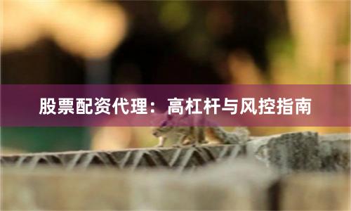 股票配资代理：高杠杆与风控指南